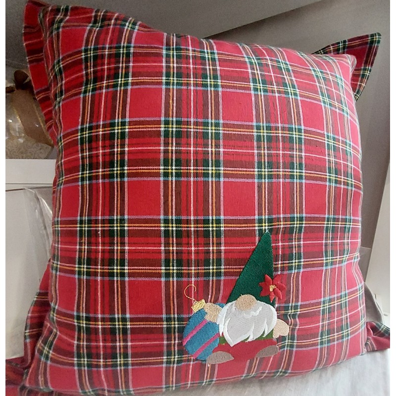 CUSCINO ARREDO RICAMO GNOMO-PALLA