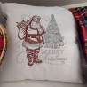CUSCINO ARREDO RICAMO BABBO NATALE