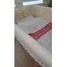 Lenzuolino con Fascia bordo fantasia e Ricamo Cuore con iniziale Bimbo/a