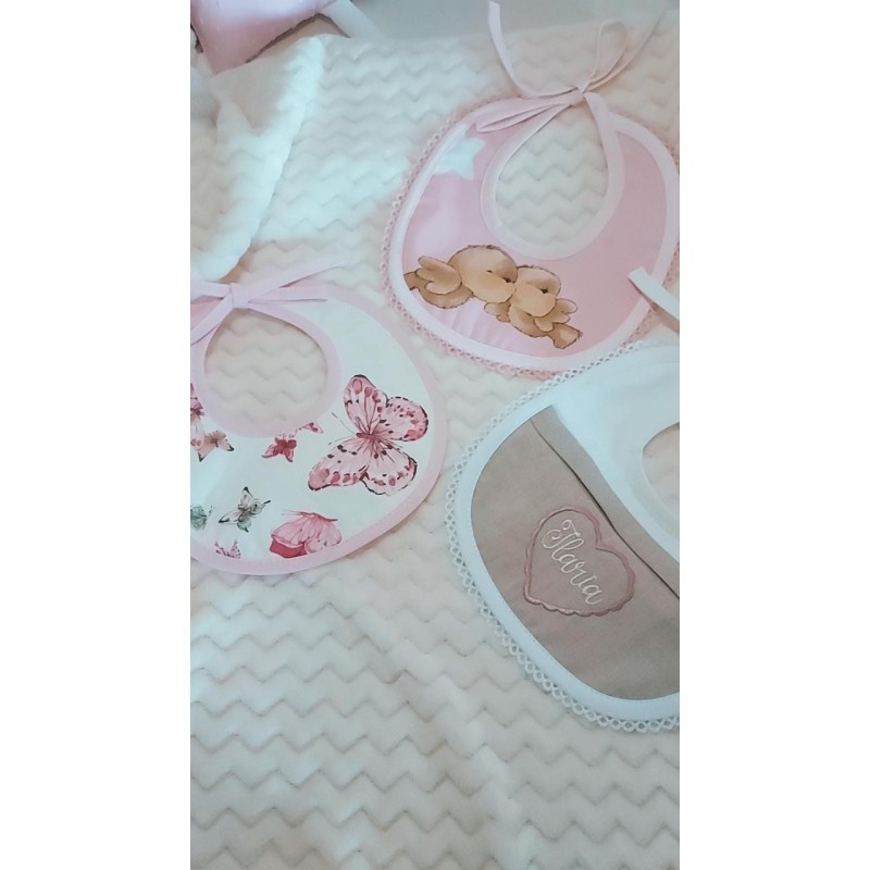 Tris di Bavaglini Neonato Personalizzati